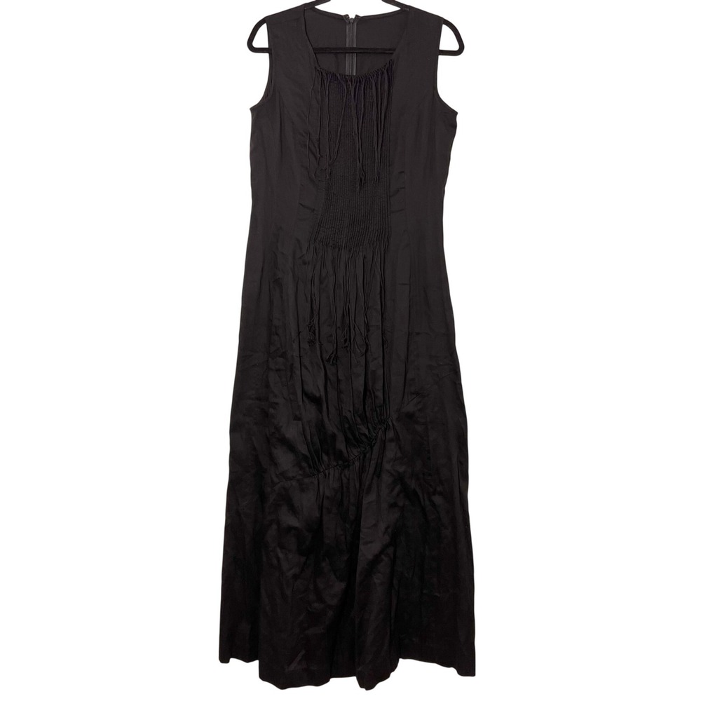 Atsuro Tayama Japan Maxi Dress 8 Fringe Asymmetrical Avant Garde Minimalist